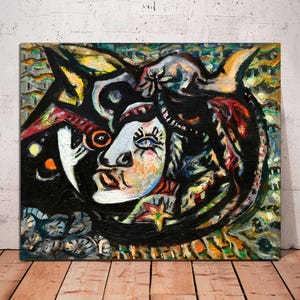 Impresión de arte de pared de Jackson Pollock, póster de arte de exposición vintage de Jackson Pollock, impresión abstracta de Pollock, galería, arte en LIENZO listo para colgar.