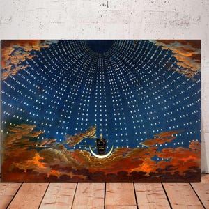 Queen of night art print, Magic flute opera, Celestial Art, Set design, Wall decoration, Vintage Astronomy Art, Modern CANVAS READY To HANG.
