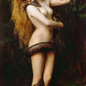 Lilith by John Collier Canvas Print: Pre-Raphaelite Mythology Art image 5