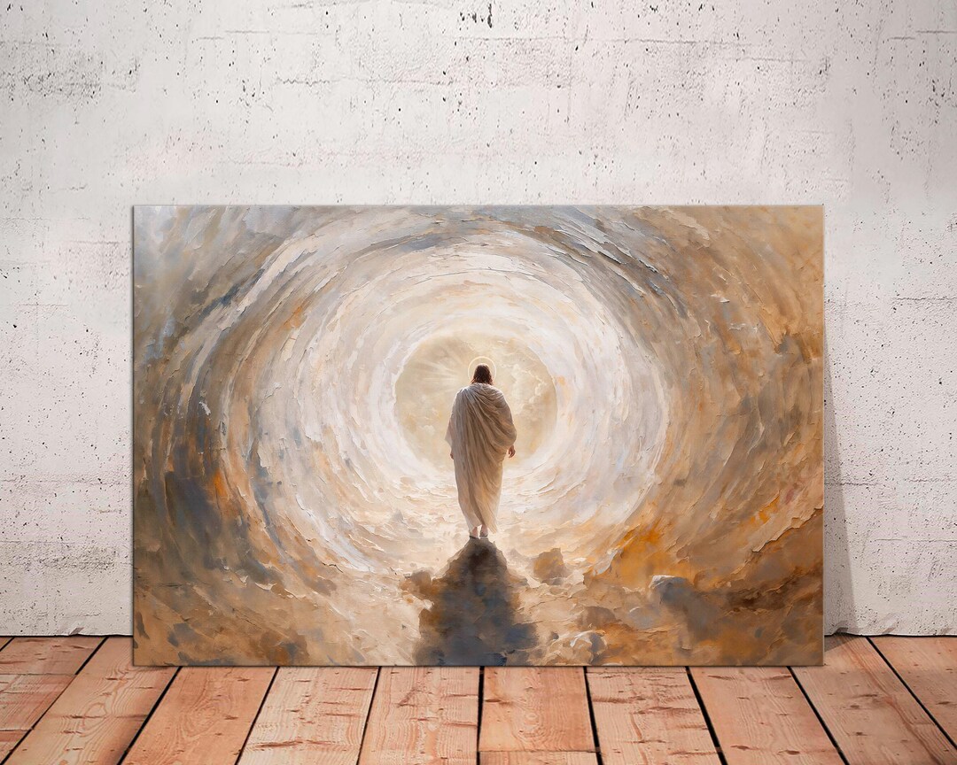 He is Risen Abstract Canvas Print, Gold Empty Tomb Christian Art - Etsy
