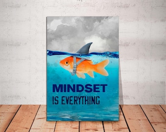 Mindset Is Everything Canvas Print: Goldfish Nursery Wall Art