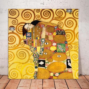 Ready to Hang, The Embrace Stretched Canvas by Gustav Klimt Canvas Art, Gustav Klimt Art, Classic Artwork, For Home or Office Art on Canvas