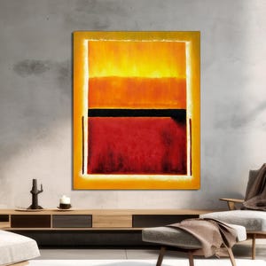 Mark Rothko Untitled Black and Orange Canvas Painting, Minimalist Art, Modern Wall Decor, Modern Home Gift Abstract Art CANVAS Ready to Hang