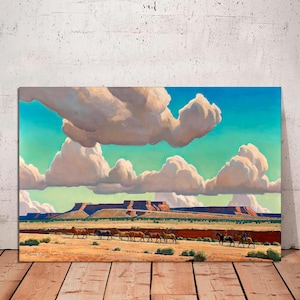 Wide Lands of the Navajo by Maynard Dixon Art Reproduction, Western Art, Southwestern Wall Art, American Impressionist CANVAS Ready to Hang.