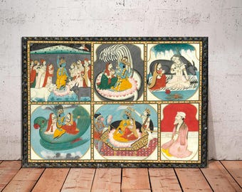 Hindu Gods Canvas Print: Krishna, Shiva, Lakshmi - Ready to Hang