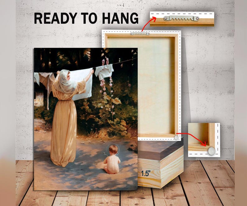Mary and Jesus Canvas Art: Polish Madonna Religious Painting image 3