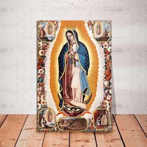 Catholic Art, Our Lady of Guadalupe, Mary Mexican Art, Virgen de Guadalupe Sacred Serenity Art of Our Lady of Guadalupe Art Ready to Hang.
