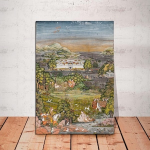 Layla and Majnun, Khusrau and Shirin Persian Art, Traditional Persian Miniature, Iranian Art, Vintage Persian Wall Art, CANVAS READY to HANG