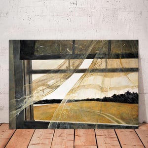Andrew Wyeth Print, Wind from the Sea, Vintage Americana Art on Canvas, Large Wall Decor, Collectible Modern Wall Art, Canvas Ready to Hang.