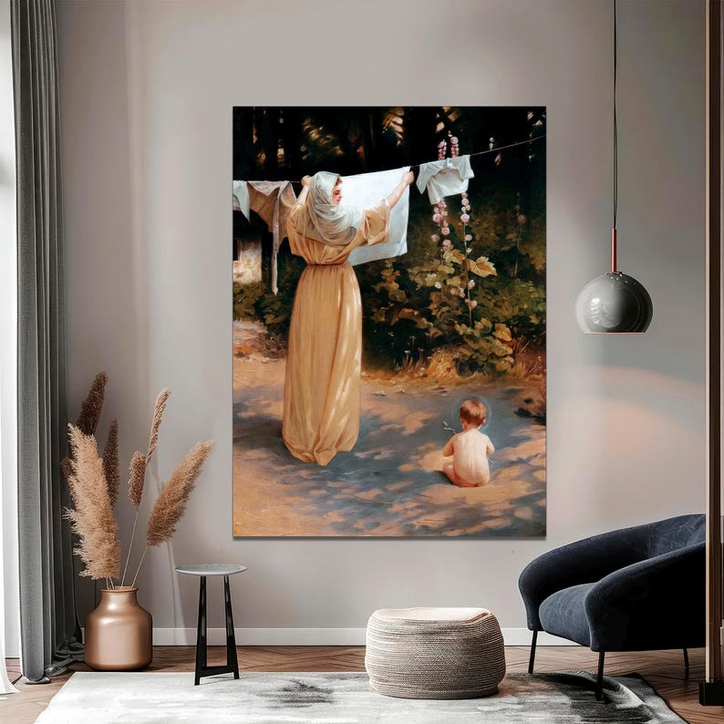 Mary and Jesus Canvas Art: Polish Madonna Religious Painting image 1