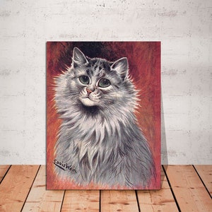 Kaleidoscope Cat, Louis Wain Canvas Print, Outsider Art, Cat Art Art, Psychedelic Wall Art, Vintage Cat Art Painting on Canvas Ready to Hang