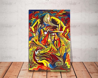 Jackson Pollock: Composition with Woman, Modern Canvas Art Print