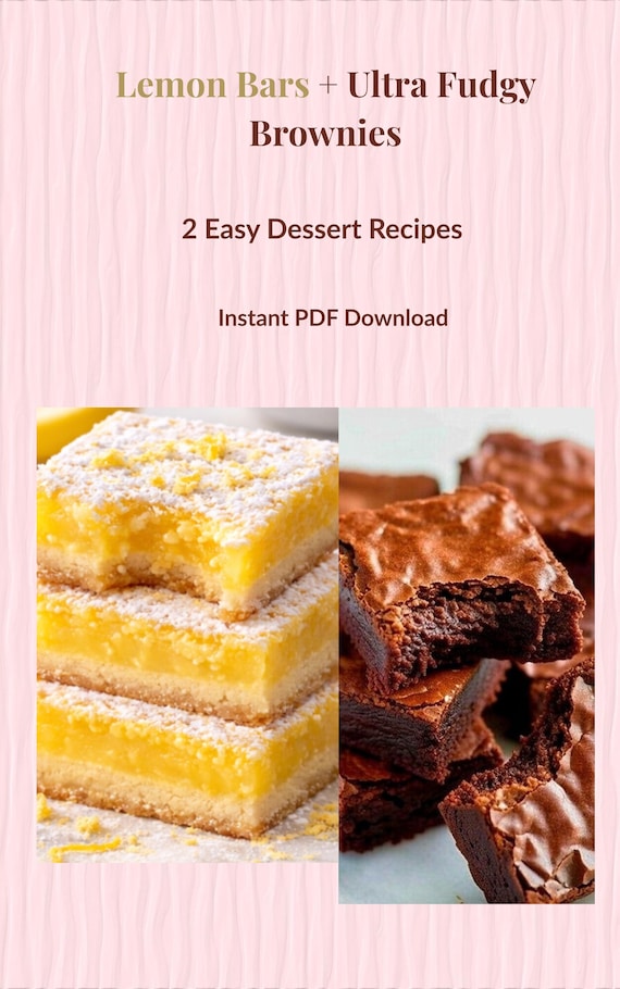 Fudgy Brownies and Lemon Bars Recipe Bundle | Easy Dessert Recipes | Digital Baking Recipe