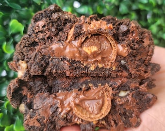 Ferrero Rocher Chocolate Cookie Recipe. Gourmet Recipes. Homemade Cookies.  Nutella Stuffed cookies.