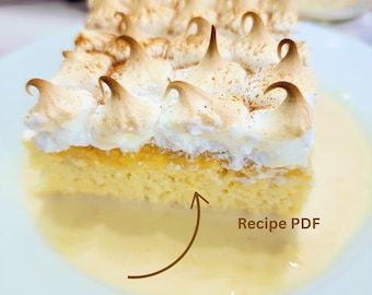 Receta de pastel Tres Leches en PDF / Pastel fácil, húmedo y cremoso / Descarga instantánea