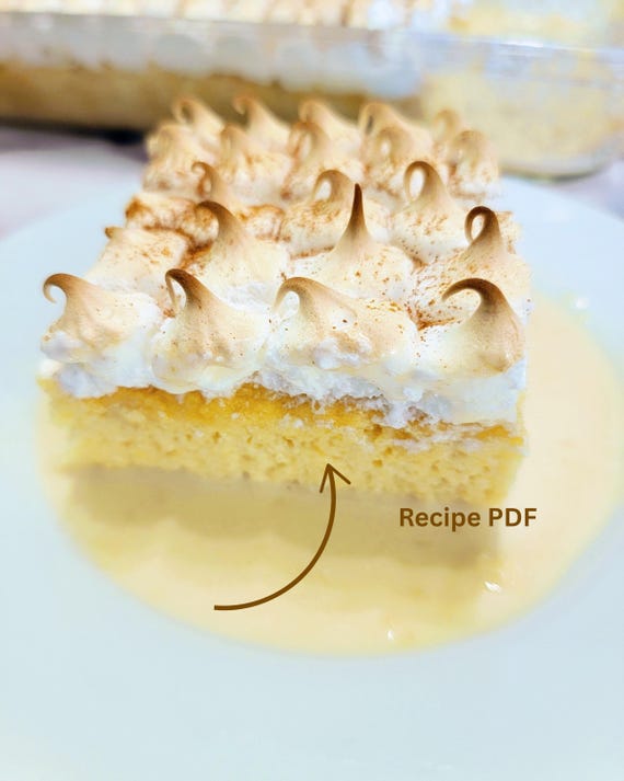 Tres Leches Cake Recipe PDF | Easy Moist & Creamy Cake | Instant Download