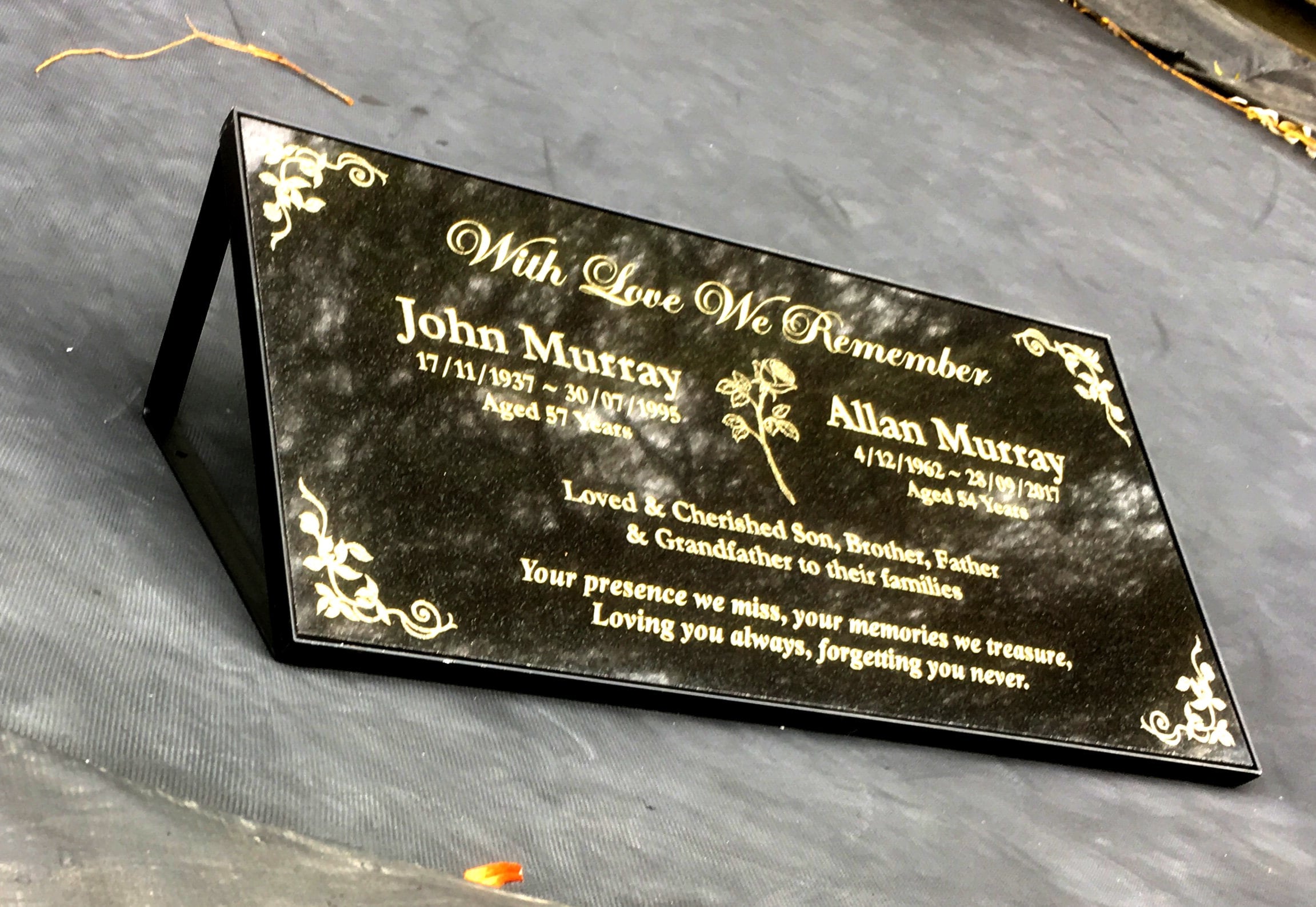GRAVE MEMORIAL PLAQUE Customised Laser Engraved With Your Etsy Australia