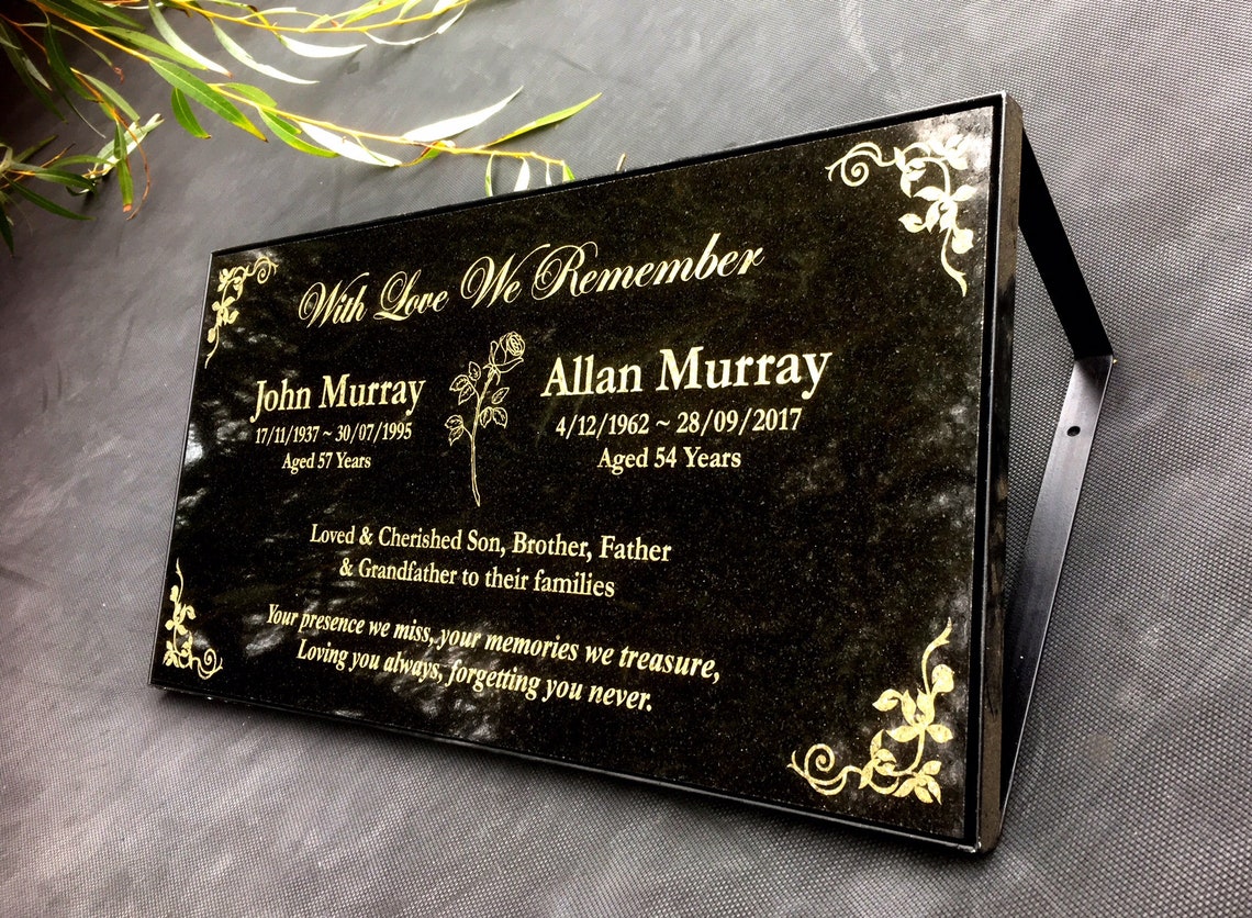 GRAVE MEMORIAL PLAQUE Customised Laser Engraved with your Etsy
