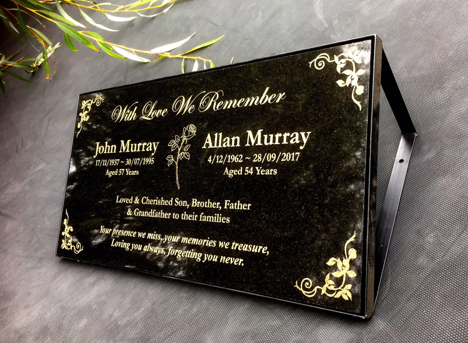 GRAVE MEMORIAL PLAQUE Customised Laser Engraved With Your Etsy Australia
