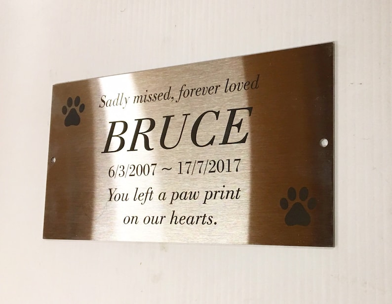PET MEMORIAL PLAQUE Customised laser engraved with your own Etsy
