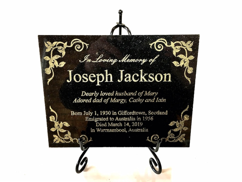 GRAVE MEMORIAL PLAQUE Customised laser engraved with your Etsy