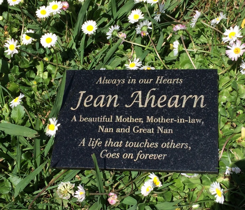 GRAVE MEMORIAL PLAQUE Customised Laser Engraved With Your Etsy Australia