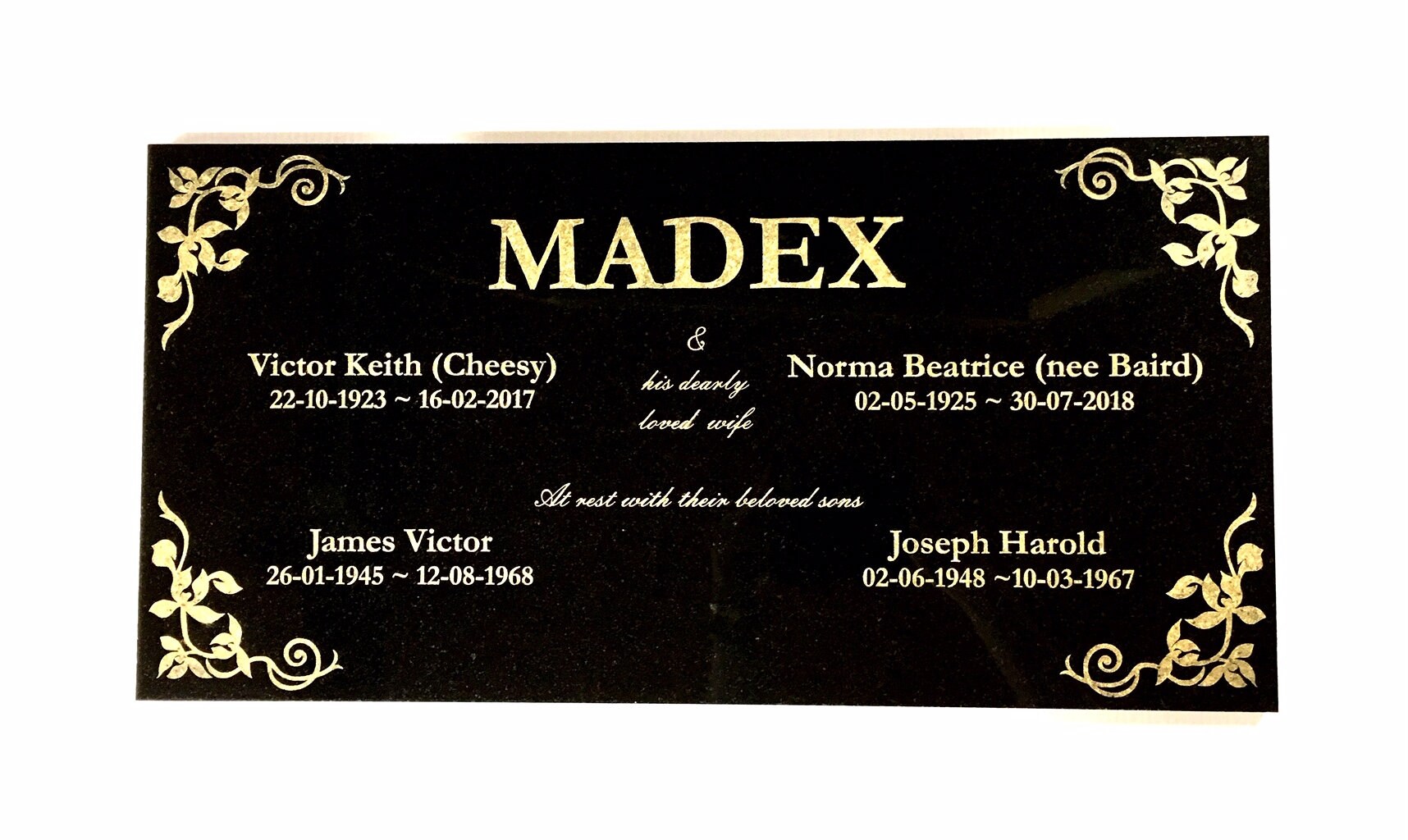 GRAVE MEMORIAL PLAQUE Customised Laser Engraved With Your Etsy Australia