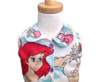 Sassy Ariel Mermaid Hologram Crop Halter Top Disney Style