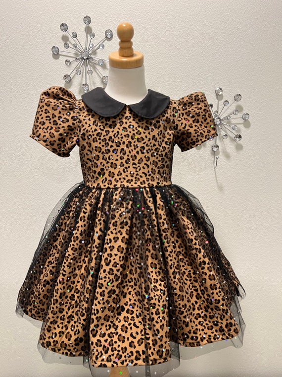 animal print dress black Charmingly Yours Leopard Mini - Brown and Black, Small | Hazel and Olive or remove it completely Safari Birthday dress/ sparkly Leopard