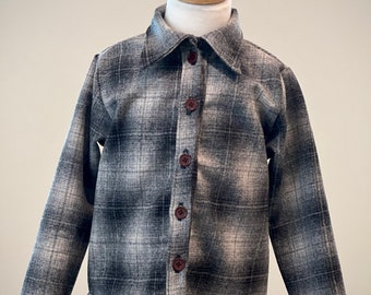 Kids button ups made with PENDLETON fabric.