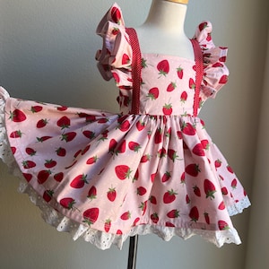 Strawberry dress\ kids strawberry dress/ berry sweet birthday