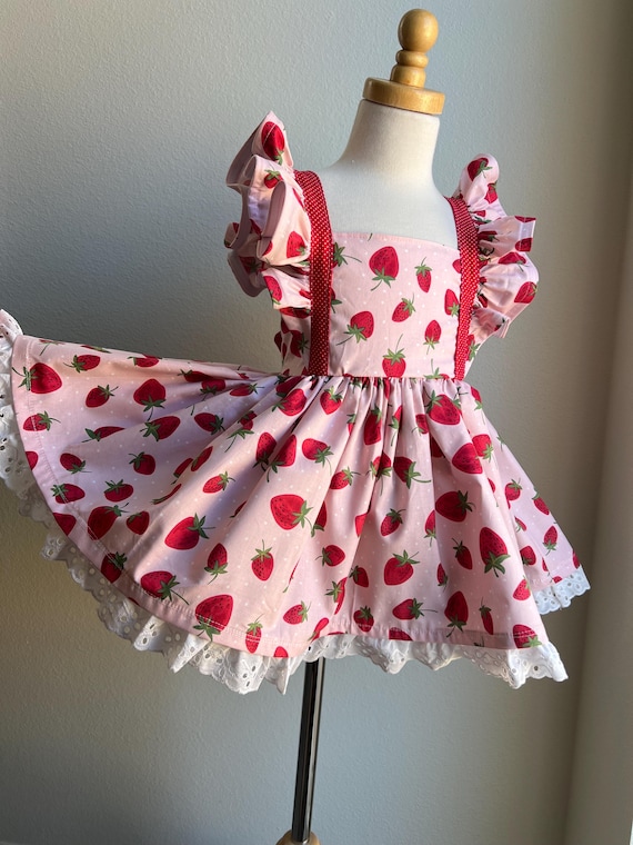 Vestido de fresa\vestido de fresa para niños/dulce cumpleaños de
