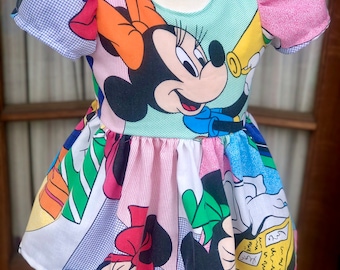 90s Minnie Mouse dress / upcycled / retro/ retro Minnie / Disney dress