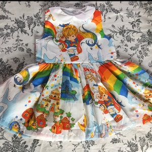 Vintage inspired Rainbow Brite dress