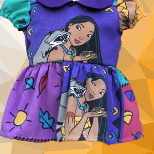 Pocahontas dress with Peter Pan collar / Birthday dress / Disney dress / unique Disney outfit / girls dress/ 90s nostalgia