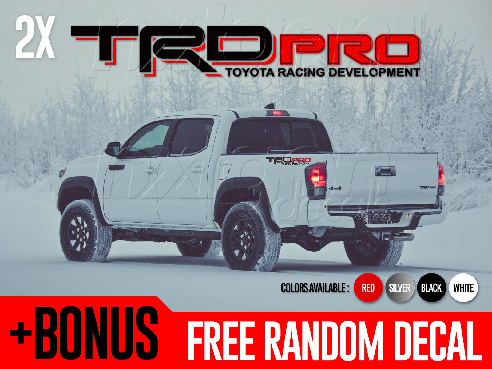 TRD PRO Toyota Tacoma Tundra 2017 Vinyl Bed Side Decals Stickers 2x TRD PRO Toyota Tacoma Tundra 2017 Vinyl Bed Side Decals Stickers 2x