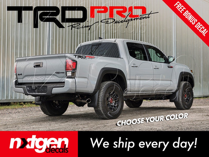TRD PRO Toyota Tacoma Tundra 2017 Vinyl Bed Side Decals Stickers 2x TRD PRO Toyota Tacoma Tundra 2017 Vinyl Bed Side Decals Stickers 2x