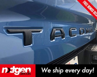 BLACK Tailgate Insert Letters Decal Vinyl Stickers For Toyota Tacoma 2016-23 New - Foto 4