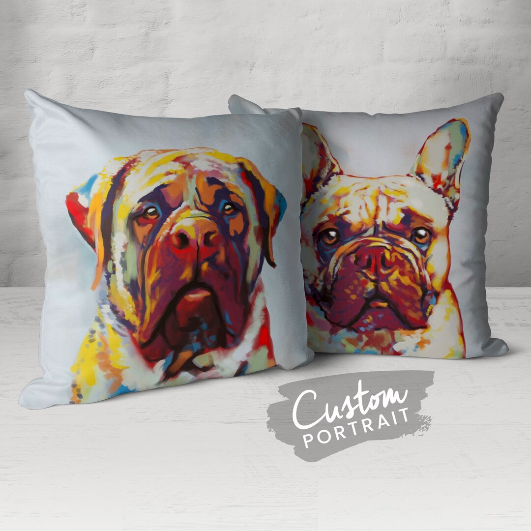 Custom PILLOW Pet Portrait Custom Pet Portrait Pillow Abstract Art
