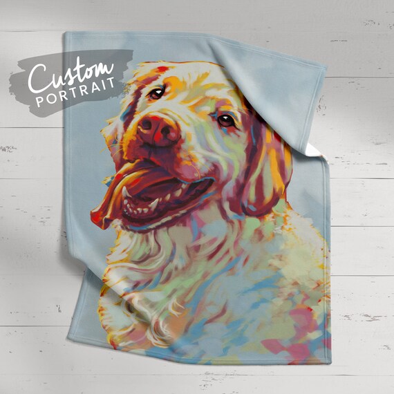 Custom Blanket Pet Portrait Custom Pet Portrait Blanket Etsy