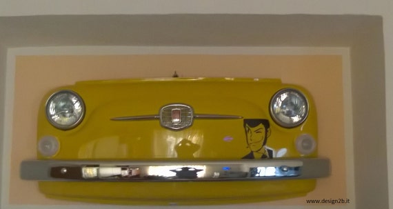 beneden Bourgeon Leeg de prullenbak Vintage Fiat 500 Front End With LED Lights and Plate Interior - Etsy