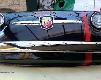 Vintage Interior Design Fiat 500 Abarth front end with LED lights, sign