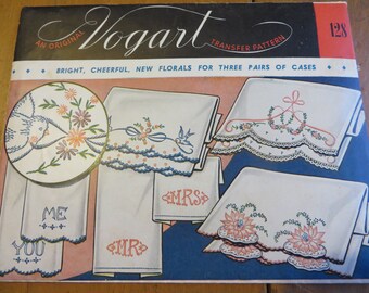 1950s Vogart Textilprints 42 UNCUT Vogart 287 Transfer Pattern Pillow