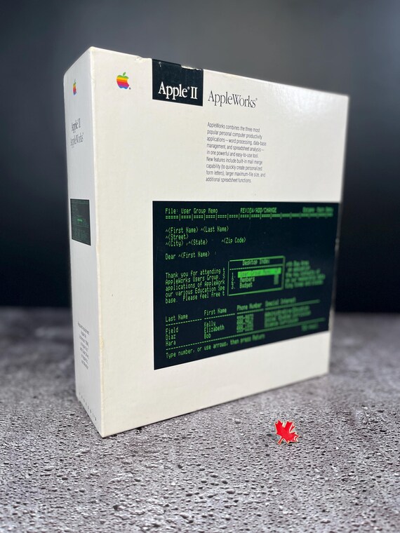 レトロなAppleソフトウェア/ Software ビンテージ Apple II AppleWorks ソフトウェア、新古品、コレクターズ