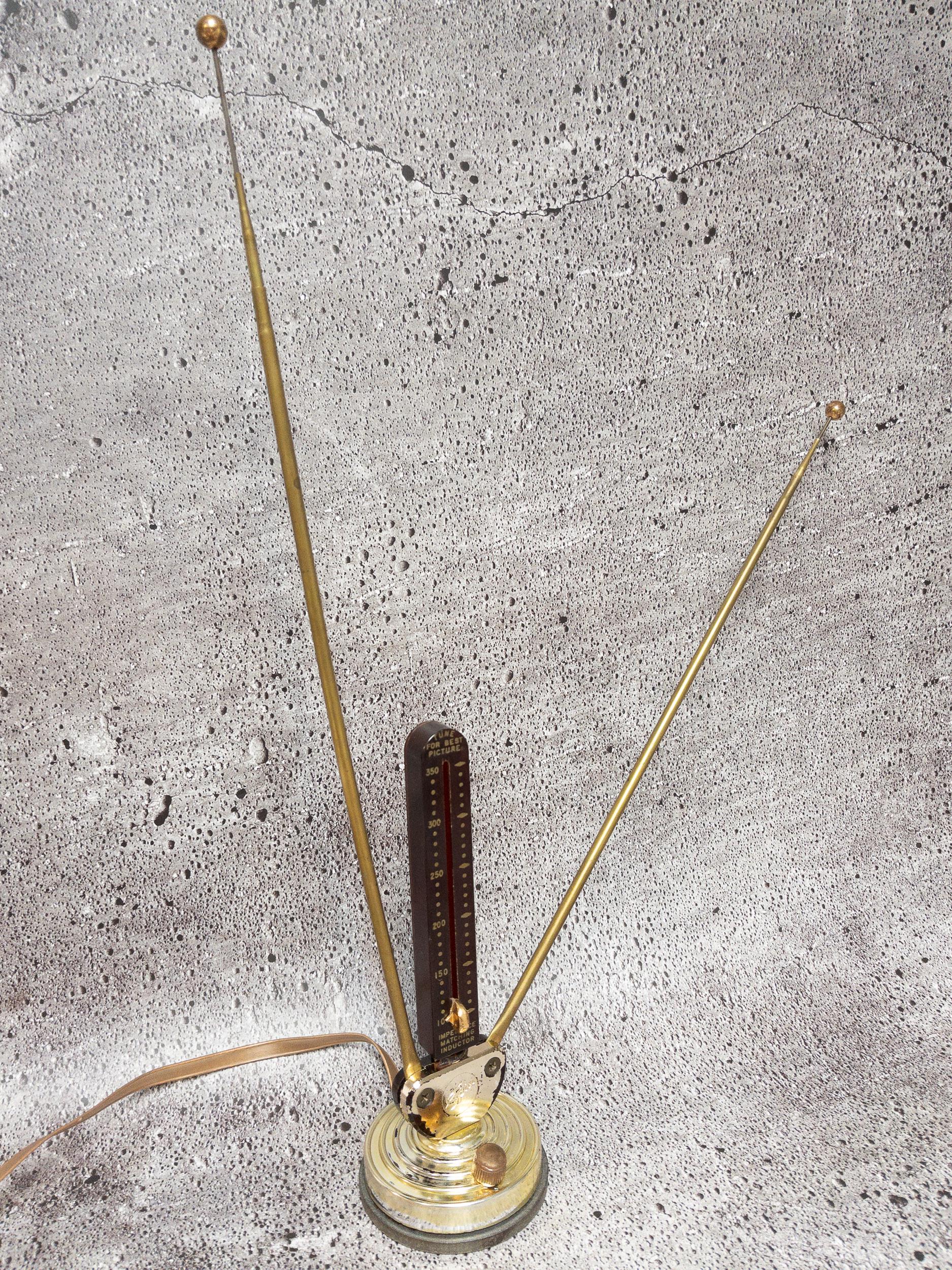 Antique TV Antenna Bunny Ears Spico Made In USA Cast Iron Base Antique TV Antenna Bunny Ears Spico Made In USA Cast Iron Base