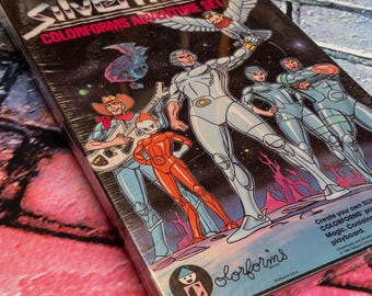 Colorforms SilverHawks 1986 SIGILLATO Reverse Tray Adventureset Telepix Corporation Cartoon