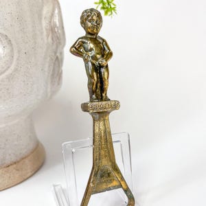 Flesopener - Brass Bruxelles, plassende cherubijn Naked Boy, vintage retro keuken, bargadgets, mancave, vissershut, uitrustingskist