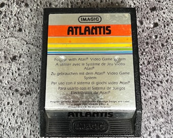 Atari Atlantis レトロゲームカートリッジ – 1980年代のヴィンテージコレクターズアイテム、ゲーマーやノスタルジー愛好家に最適、クラシックな8ビットアーケードの楽しさ、未テスト