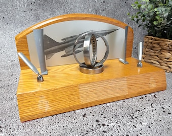 CF-5 Freedom Fighter – Oak-Mounted Jet Parts Gyro Gimbal Display – RCAF Cold War Collectible