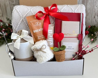 Valentines gift box for her, Hygge Gift basket for women, Thinking of you care package, Birthday gifts for her, Valentines day gift basket